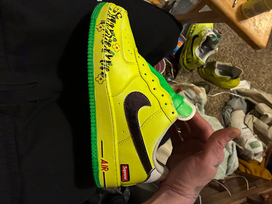 Customized Nike AF1 Supreme rep. (Glow in dark)
